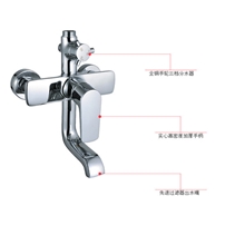 新款全铜双用水龙头，全铜水龙头，三联浴缸水龙头