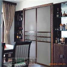 厨房移门，（顶佳）室内厨房衣柜玉砂玻璃钛合金移门