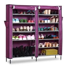 佳尚简易鞋柜无纺布双排六层加厚防尘布鞋柜宜家鞋架