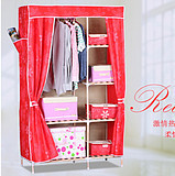 工厂直销简易衣柜布衣柜实木衣柜双人布衣柜衣橱佳尚家居