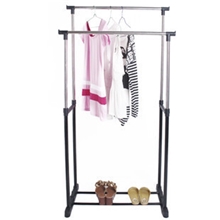 双杆晾衣架升降式晾衣架落地折叠不锈钢衣架晒衣架