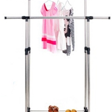 全不锈钢双杆晾衣架升降式落地折叠伸缩晒衣架挂衣架促销