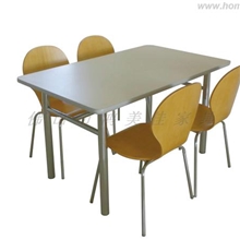 职工食堂餐桌椅，员工餐厅桌椅，佛山鸿美佳弯曲木餐桌椅家具工厂
