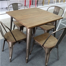 供应钢木桌户外咖啡桌美式实木休闲咖啡桌（图）