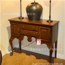 【奢华高端】富乐居美式豪华古典风格实木餐具柜