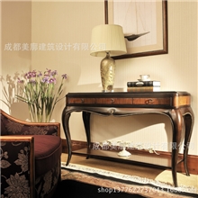 【奢华高端】富乐居美式新古典风格实木沙发桌不含饰品