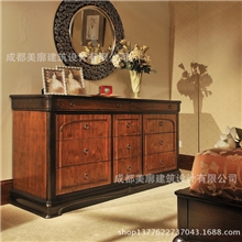 【奢华高端】富乐居美式新古典风格实木化妆台梳妆台