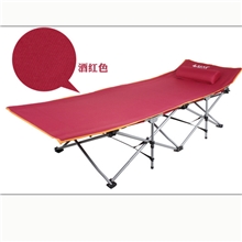 折叠床午休床行军床办公室午休床沙滩床酒红色双层豪华型