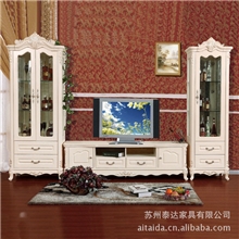 欧式实木家具客厅家具酒柜电视柜试听组合两门单门酒柜批发