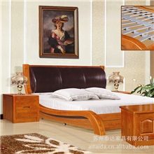 实木床榻榻米水曲柳床真皮软靠牛皮床双人床新款特价厂家直销