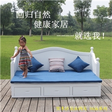 实木沙发沙发床韩式田园坐卧两用沙发白色三人位沙发推拉沙发批发