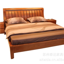 混批实木床木床双人床水曲柳床榆木床卧室家具实木家具松木床