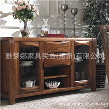 大品牌乌金木全实木后现代中式风格大斑马木餐厅餐边柜家具