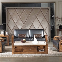 荣爵后现代乌金木全实木客厅沙发头层皮真皮休闲沙发家具大斑木