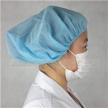 蓝色食品帽工作帽子加工帽工厂网帽厨房帽劳动帽卫生网帽防尘内帽