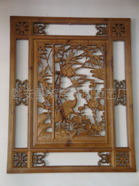 华洋工艺，木雕仿古挂件，墙饰，壁挂--鹤
