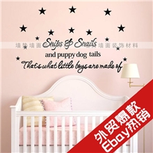 青蛙动物卧室壁贴厂家直销墙贴儿童英文贴纸ebay外贸EWQ0026