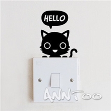 PVC墙贴墙纸壁纸批发开关贴hellocat编G5123
