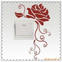 墙贴墙纸壁纸批发可定做开关贴花朵绽放编G5003