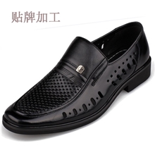 夏季真皮男凉鞋凉皮鞋商务休闲鞋镂空鞋透气男皮鞋洞洞凉鞋头层皮