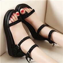 2013日系韩版超舒适显白百搭女鞋潮套趾厚底松糕鞋学生凉鞋