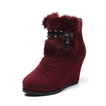 2013新款春秋短靴时尚粗跟防水台超坡跟靴子单靴女靴A8036