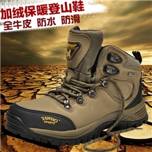 崖虎厂家防水牛皮登山鞋批发真皮男鞋秋冬防水户外鞋一件代发