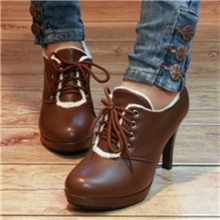 自家产2013新品女靴韩版系带马丁高跟鞋子防水台及踝靴短靴子裸靴