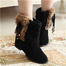 2013秋冬女靴短靴平底内增高休闲靴子深口鞋毛线雪地靴女批发