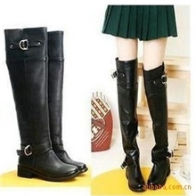 批发时尚女靴女鞋休闲鞋高筒靴大筒围靴子2色