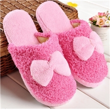 aslipper慈溪厂家直销家居棉拖鞋韩国冬季爱心大蝴蝶结棉拖鞋