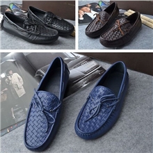 外贸经典款潮流编织真皮时尚休闲船鞋低帮男鞋乐福鞋批发