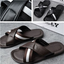 新款夏季外贸真皮潮流休闲男拖鞋一字拖大号时尚凉拖批发凉鞋拖鞋