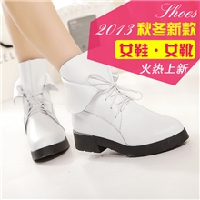 新款爆款推荐时尚系带真皮马丁靴牛皮女靴短靴毛绒内里厂价直销