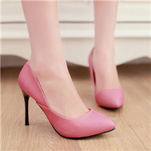 厂家直批13最新爆款尖头单鞋荔枝纹女鞋浅口高跟鞋细跟3233-2