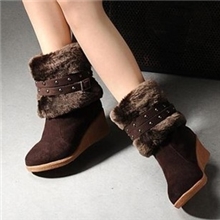 2012秋冬季新款短靴雪地靴坡跟女式靴女靴子厚底棉鞋两穿平底女鞋