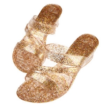 夏季水晶女鞋花朵妈妈凉鞋女闪亮水晶坡跟镂空舒适内增高跟凉拖