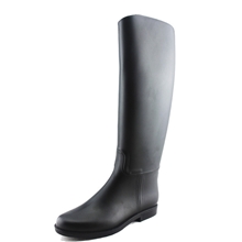 vc款平跟时尚环保雨鞋水靴女高筒黑色PVC马靴水鞋(一件代发）批发