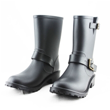 日本西部牛仔外贸雨靴雨鞋女士水鞋套鞋黑色正品（1件代发）批发