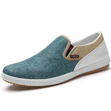 特价透气清爽撞色亚麻布懒人鞋韩版时尚男式休闲鞋男鞋批发代发