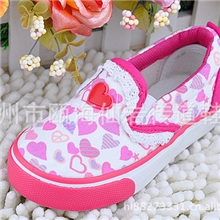 2012年新款上海回力童鞋女童爱心卡通一脚蹬帆布鞋wz880223-35