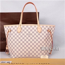 2013新款白格单肩手提挂钩女包包购物袋N51107N51108