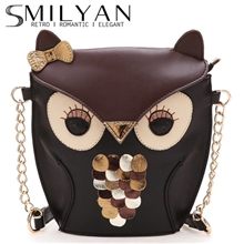 SMILYAN2012新款潮立体包可爱猫头鹰女包复古撞色单肩斜挎包