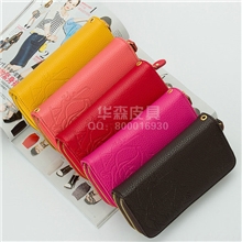 2013年女士双拉链钱包五种颜色可选女士真皮钱包质优价廉