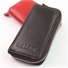 批发订做广告礼品男女牛皮钥匙包真皮拉链零钱钥匙包1003#