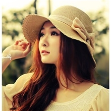 韩版草编大沿帽沙滩帽简约遮阳帽夏天草帽女士太阳帽批发