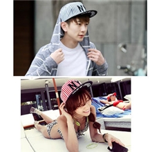 韩国正品代购NY条纹时尚潮可爱百搭通用鸭舌帽棒球帽韩版新