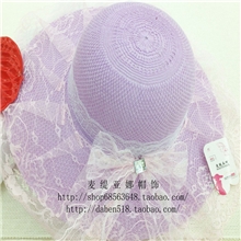 帽子批发女士夏帽蕾丝花朵防晒帽子草帽沙滩帽大沿帽遮阳帽太阳帽