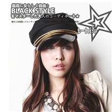 韩国海军帽船长帽平顶帽春夏秋季潮流女款遮阳韩版帽子DG0011