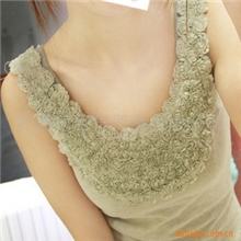 新款百搭女人味雪纺蕾丝玫瑰花背心中长款吊带衫打底内衣